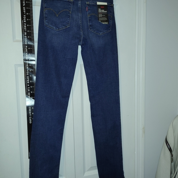 Levi's Blue Slim Straight Women's Red Tab High Waisted Jeans - Picture 14 of 16